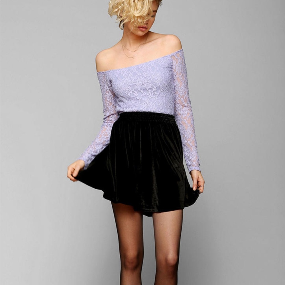 Ecote Black Velvet Circle Skirt